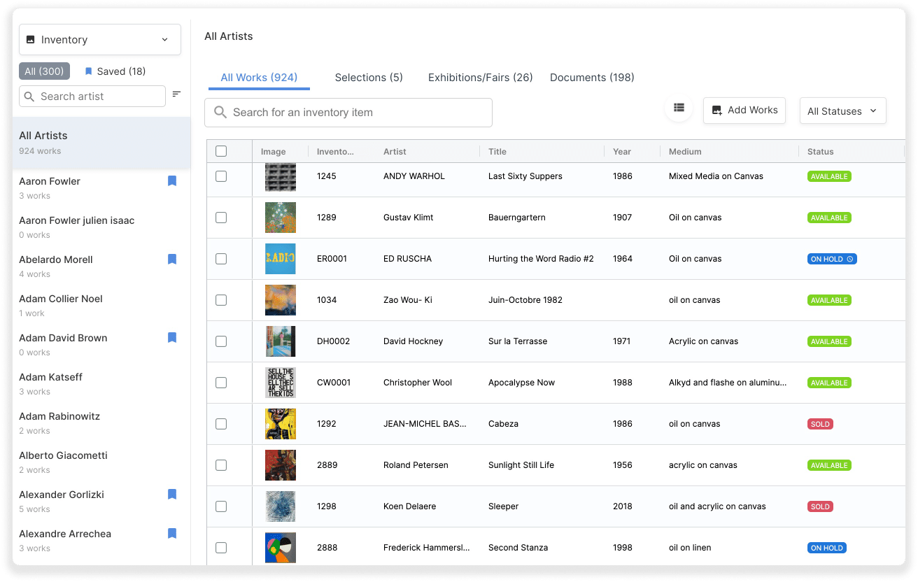 Inventory detail view