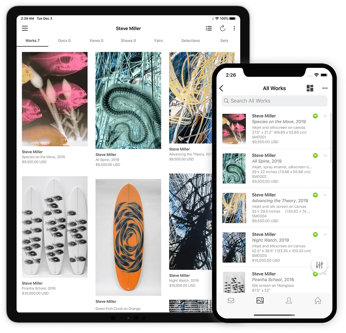 Inventory search and filter dashboard