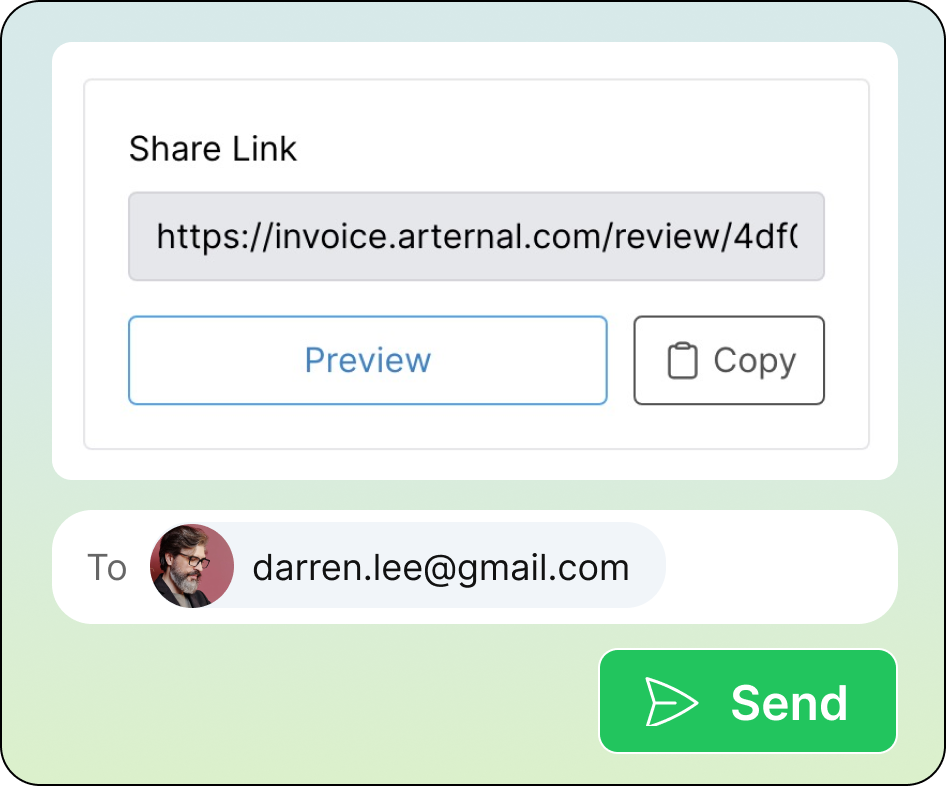 Conveniently send and share invoices